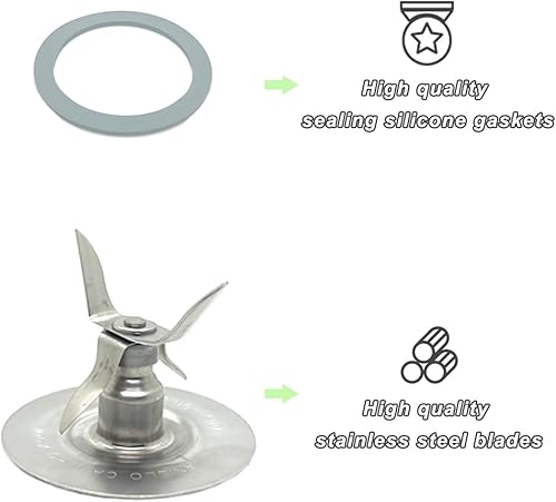 Miniatura 3 de Para Oster Blender Piezas de Repuesto Blender Cuchilla de Trituradora de Hielo con una Junta de Anillo de Sellado de Anillo O de Goma, Compatible