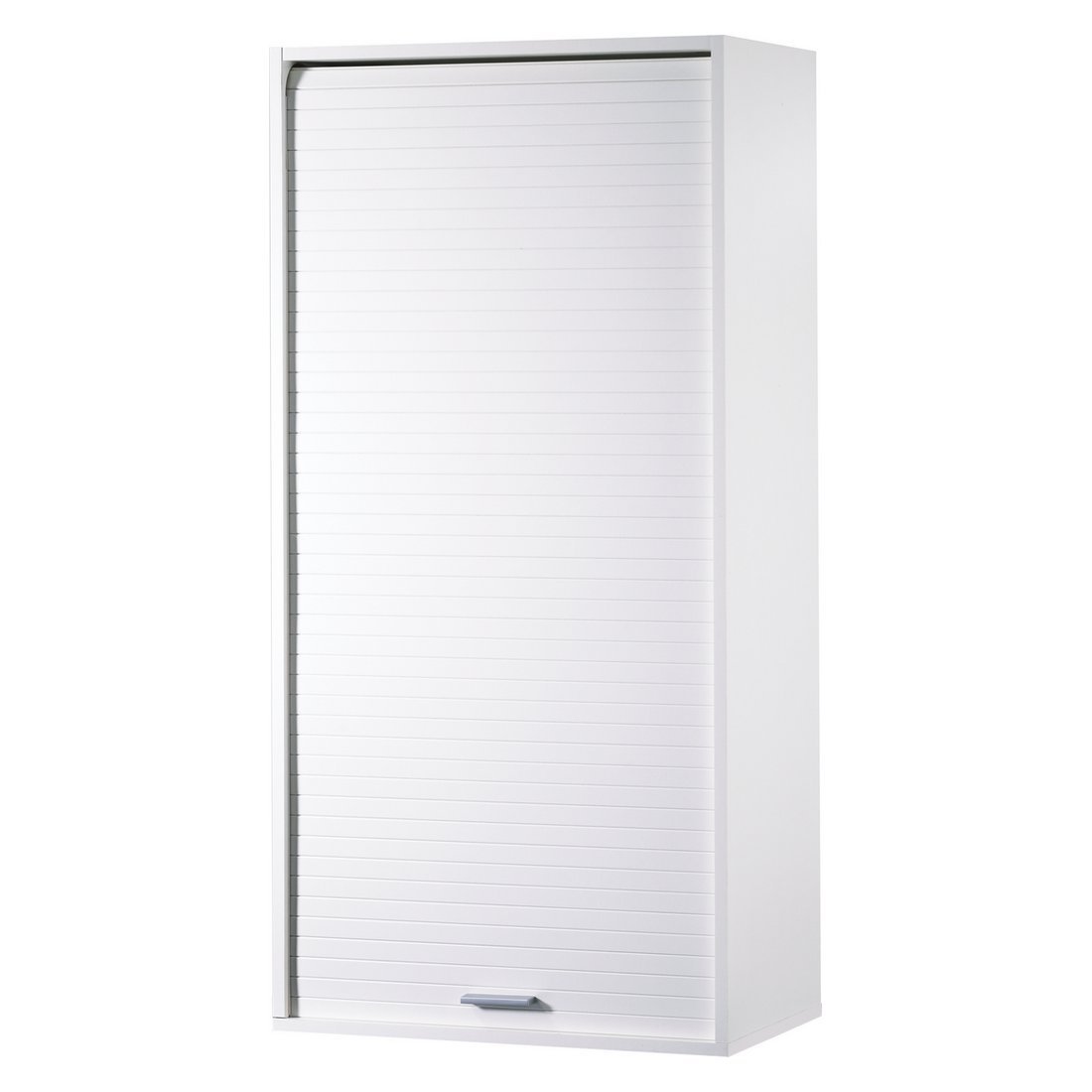 SIMMOB Meuble de Cuisine Haut Blanc 3 Tablettes 1 Rideau L 60 H 123.6 P 35 cm