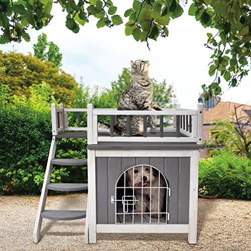 Petsfit Dog House Cat Houses for Indoor Cats, Dog Houses for Small Dogs with Side Window, Connect The Pet Stairs (Modern… - Image 6