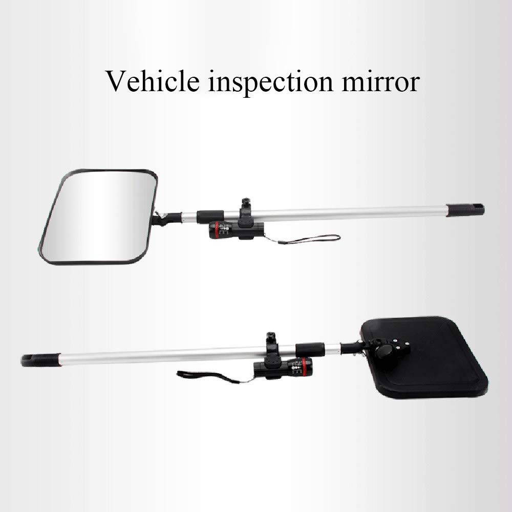 Espejo Reflector De Inspección De Vehículos, Inspección De Seguridad De Espejos Telescópicos De Detección Inferior, Espejos Convexos Acrílicos, con Luces Y Ruedas,20cm×24cm