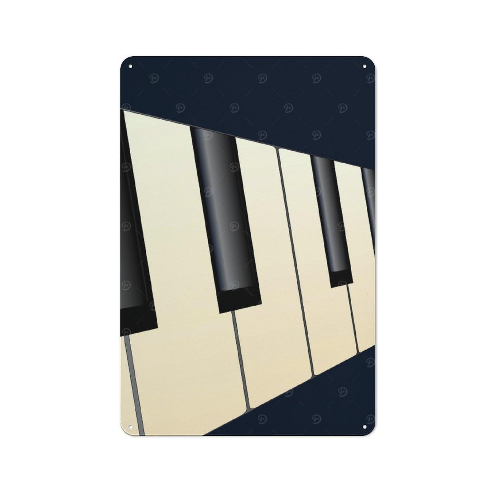 Junmoney Piano Keys Perspective Tin Wall Plaque 30X20cm With For Studio Or Craft Room, Suited To Craft Room Decorators