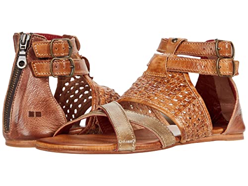 Bed|Stu® Capriana Flat Sandals for Women – Leather Detailing – Back Zipper Closure – Open Toe Silhouette