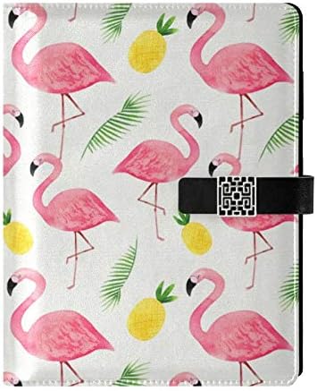 RunningBear Leather Journal Notebook - Flamingos Travel Journal Writing Notebook Binder with Pockets Daily Planner Diary Book for Office School Business
