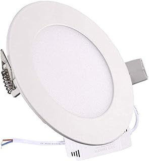 Sugo Dimmable Round LED Panel Light Ultra-Thin 6000K-6500K Cool White LED Recessed Ceiling Lights Home Office Commercial Lighting Panel [10PACK] (6W)