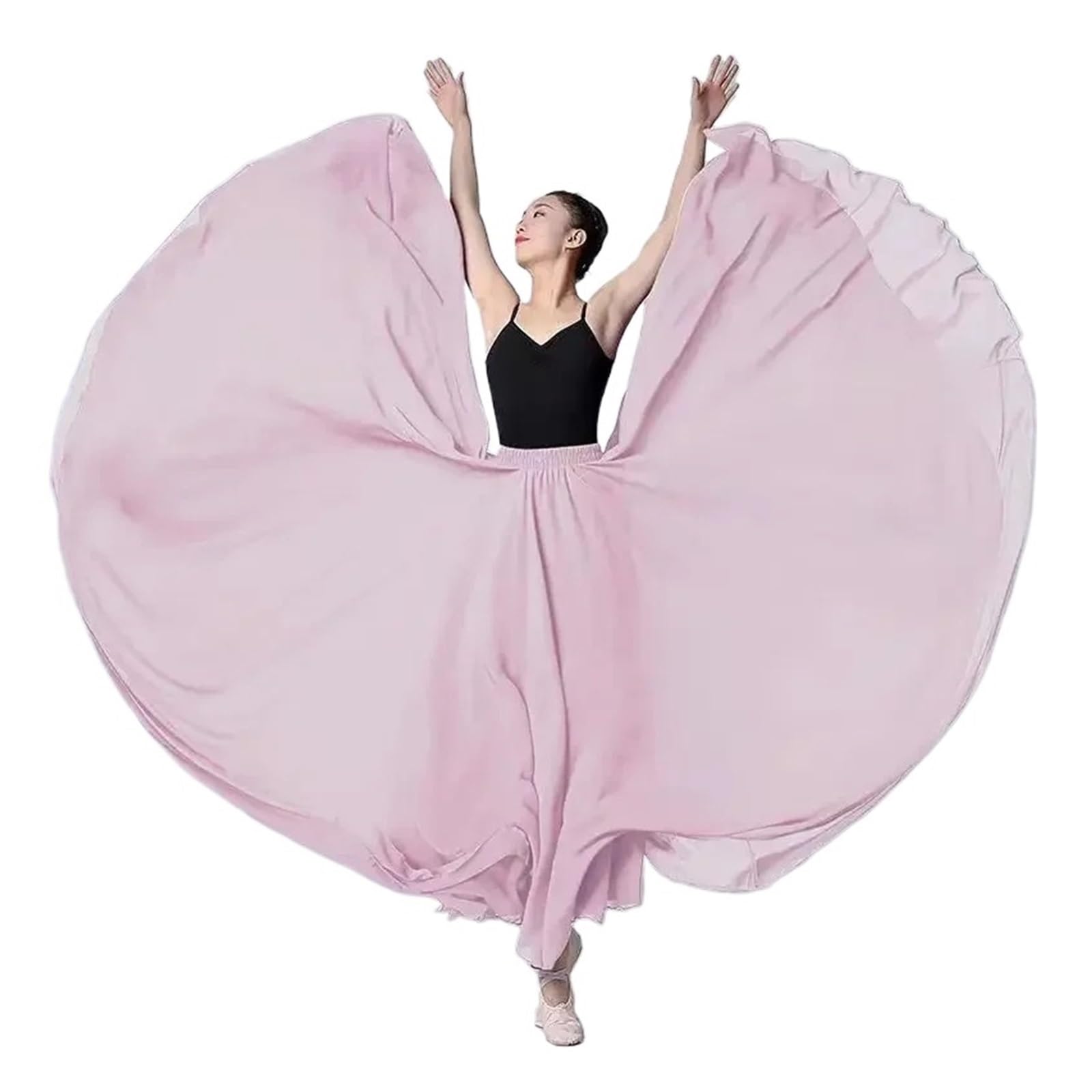 Langer Tanzrock zum Üben, Damen 720 Grad Chiffon Swing Rock for Ballett Bauchtanz Mehrfarbig Mehrere Größen