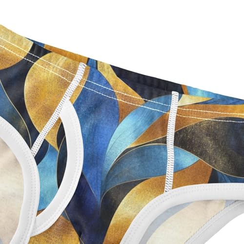 KLL Blue Golden Theme Plant Black Pattern Toddler Boys Comfort Athletic Underwear Breathable Children Undies4