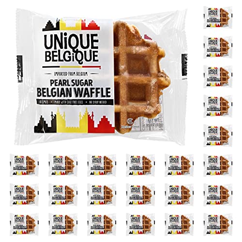 Authentic Imported Pearl Sugar Belgian Waffles (Traditional, [24x] 55g Waffles)