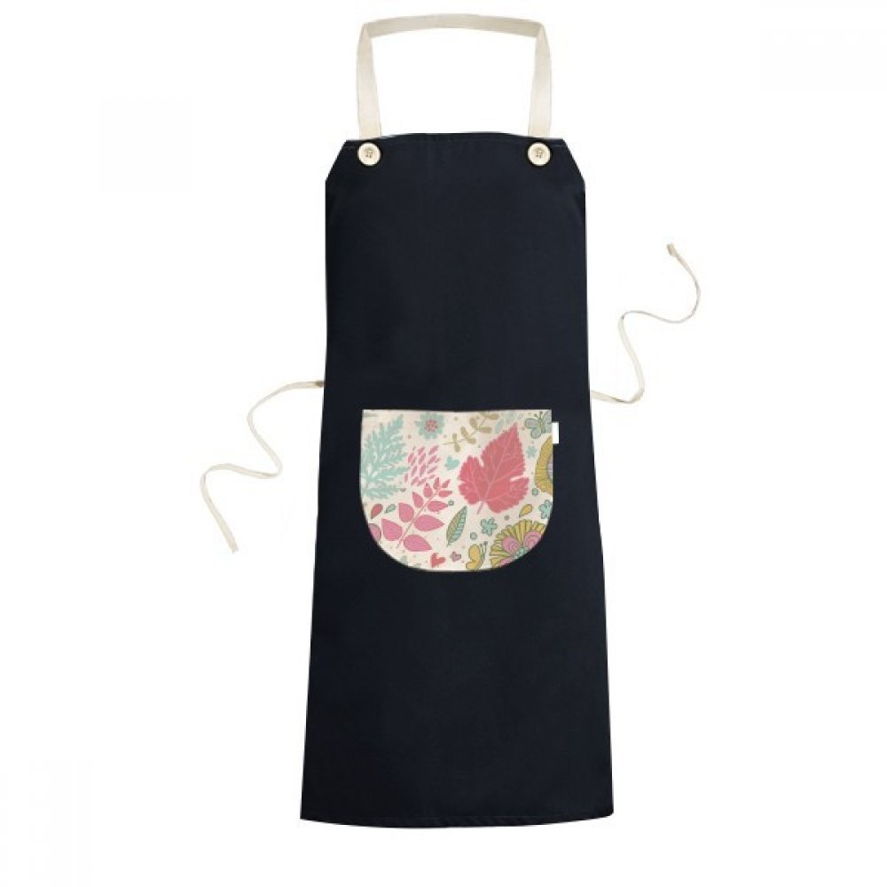 Tablier de cuisine poche hommes femmes chef cadeau bavoir noir réglable motif fleurs peint