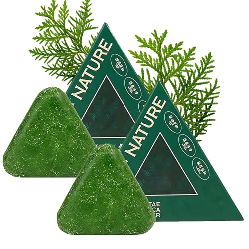 Nature Triangle Shampoo Bar,Nature Seven Green Soap Shampoo,????? ????? Shampoo Bar,Calming & Strengthens Hair,Travel-Friendly f