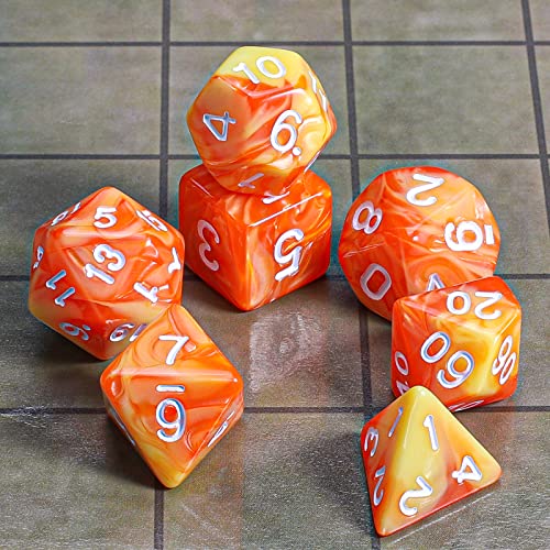 Image of CiaraQ 7pcs Polyhedral Dice Set for Dungeon and Dragons MTG Table Games