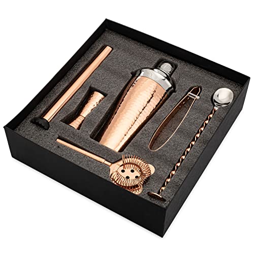 6 pc Bar Tool Set, Copper Plated, Gift Box