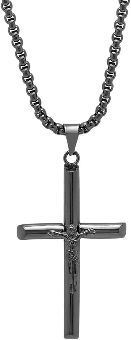 Steeltime 18K Gold Plated Stainless Steel Crucifix Cross Pendant