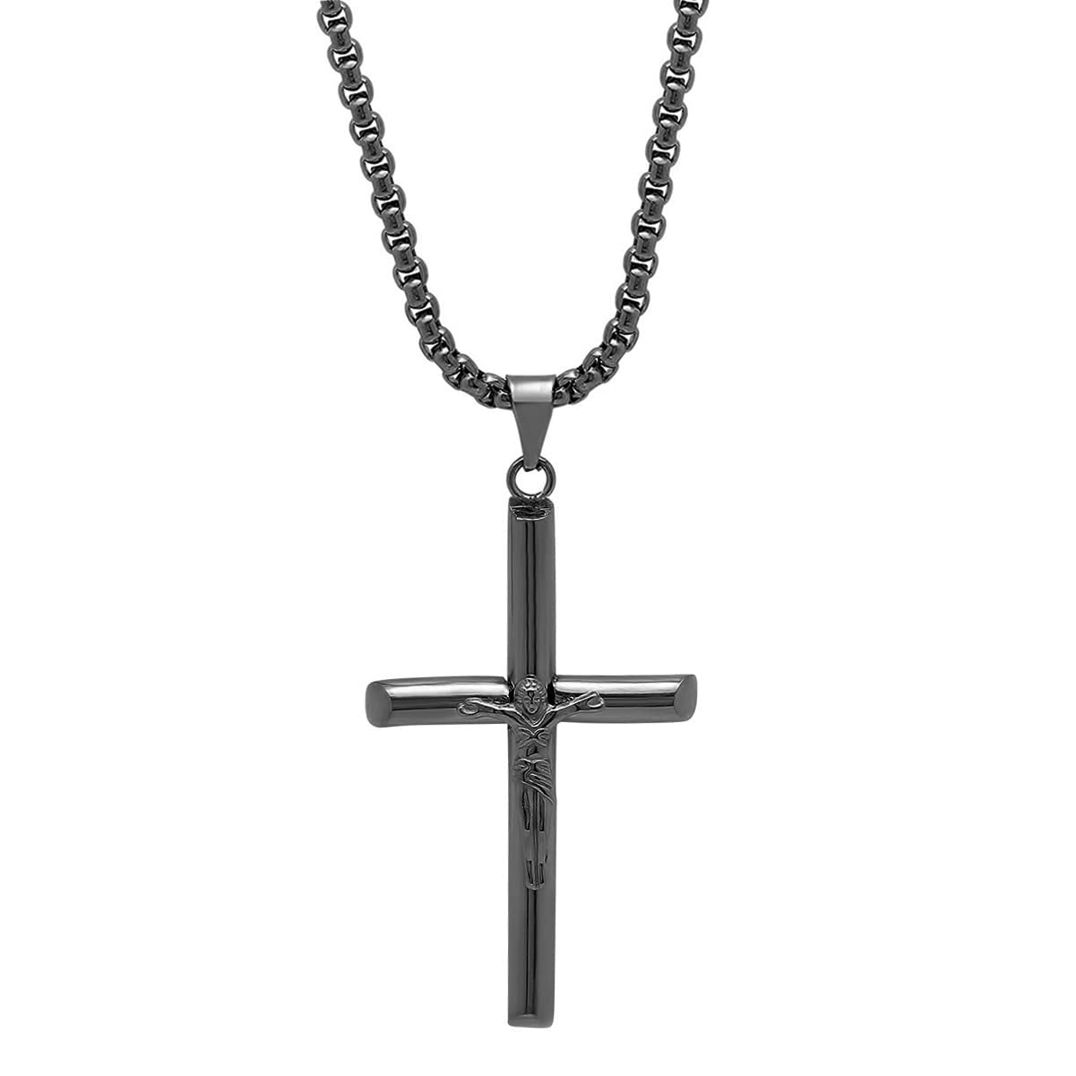 Steeltime 18K Gold Plated Stainless Steel Crucifix Cross Pendant