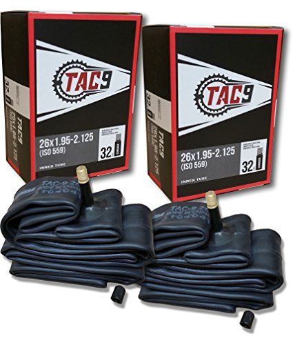 TAC 9 2 Pack Bike Tubes, 26 x 1.95-2.125" Regular Valve 32mm
