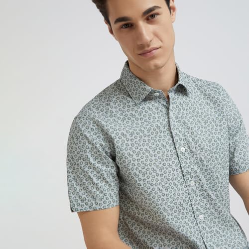 Image of Colorplus Tailored Fit Medium Grey Formal Shirt for Men