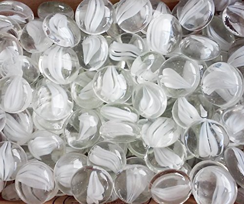 Creative Stuff Glass - 1 LB White Cat-Eye - Glass Gems - Vase Fillers