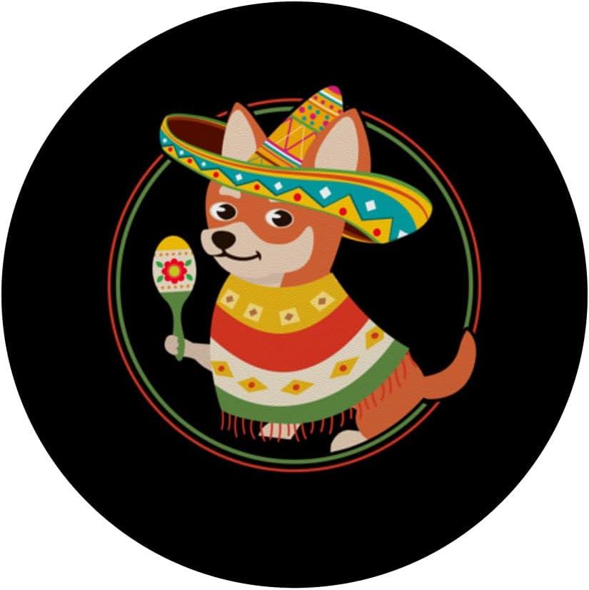 Mexican Chihuahua Cinco De Mayo PopSockets Adhesive PopGrip image 3