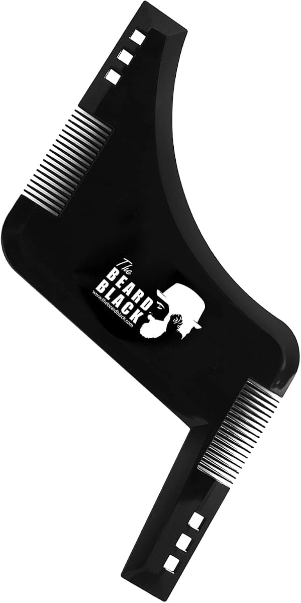 Herramienta para dar forma a la barba y moldeador de escote – Guía profesional para recortar la barba y plantilla con peine incorporado – Plantilla perfecta para alinear y bordes para hombres – Uso con recortadora o maquinilla de afeitar