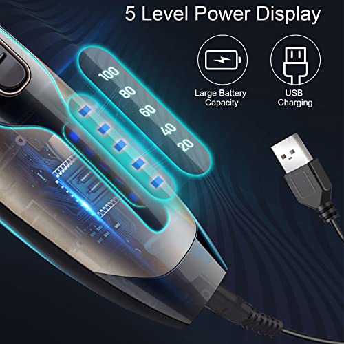Hair Clippers for Men Professional Cordless Barber Clippers for Hair Cutting Beard Trimmer USB Rechargeable Hair Clippers with LED Display - Image 2