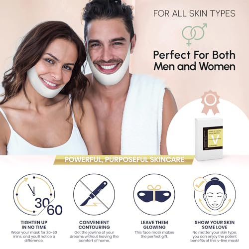 Face Mask V-Line 5 PCS Snail Mucin Face Masks Beauty, Double Chin Reducer Collagen Mask, V Shape Face Tape Mask for Skin Firming & Tightening Moisturizing Face Slimmer (V-Line 5 PCS) - Image 6