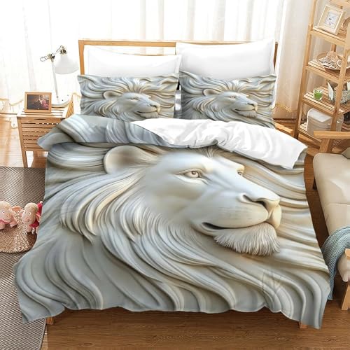 Housse de couette lion de qualité supérieure avec impression 3D King - 3