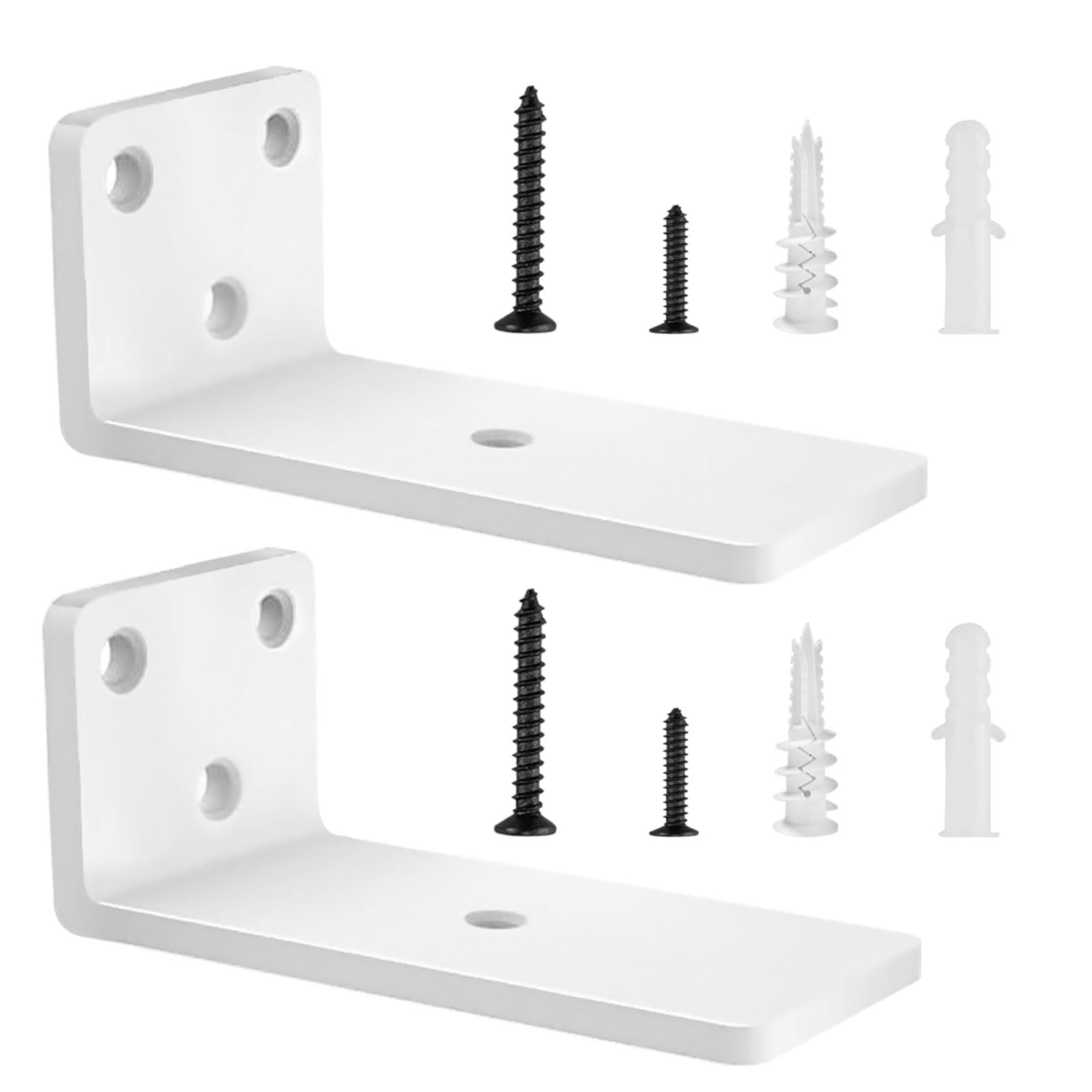 2 Piezas Escuadras Para Estanterias, Soporte Baldas Pared, Escuadras Metalicas Invisibles, Soporte Estantería Metal con Tornillossado para Fácil Montaje en Pared (12,7cm, Blanco) 5in