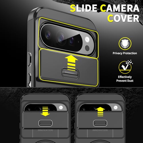 Dteck for Google Pixel 10/10 Pro Magnetic Case 6.3" 2025, with Rotating Ring Stand, Slide Camera Lens Cover, Compatible with MagSafe Accessories, Protective Shockproof Lightweight Slim Cover, Black by Dteck - Used condition - Image 2