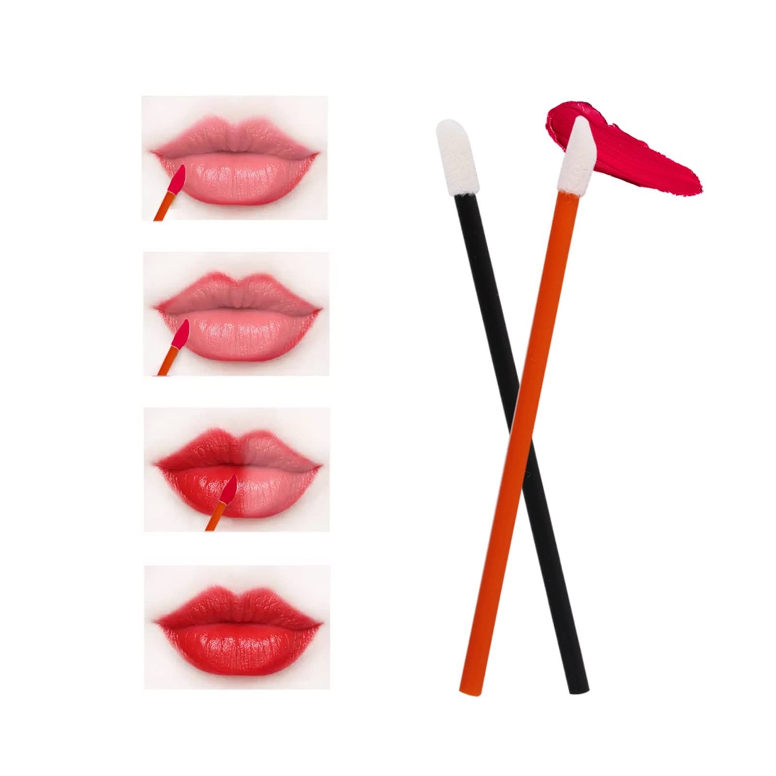 ANNAFRIS Pennelli Labbra Monouso 50pz Applicatore Ombretto Rossetto Lucidalabbra Scovolini Mascara Pulitore Extension Ciglia Strumento Cosmetico Per - Foto 2