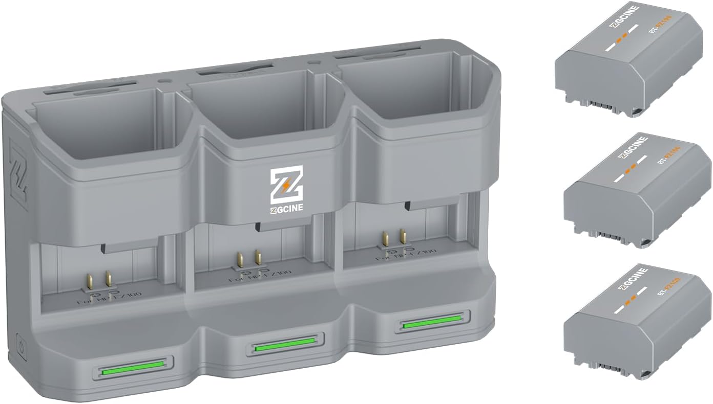 ZGCINE PC3-FZ100 Kit3 Travel Charging Case Kit with 3-Pack high-Capacity NP-FZ100 Battery(2600mAH Grey)