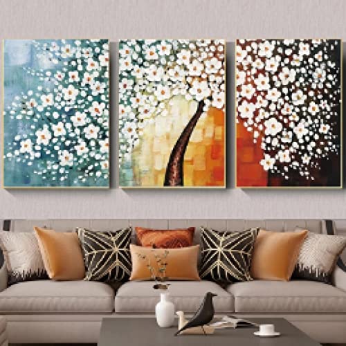 Lienzo de árbol de dinero abstracto para salón moderno, póster decorativo tríptico de 40x60cm