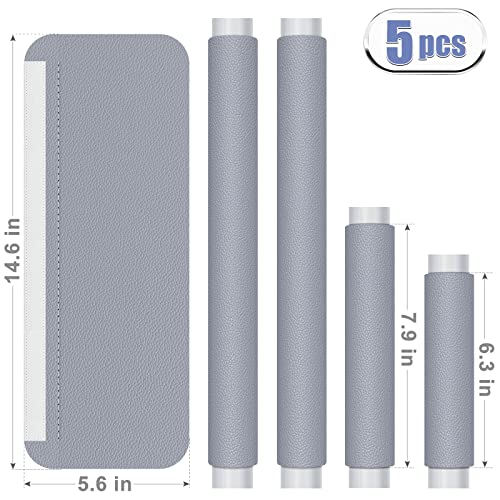 Metonsto Refrigerator Handle Covers, 5 Pcs Leather Kitchen Appliance Handle Covers, Keep Your Fridge Microwave Oven Stove Dishwasher Clean, Save Your Time, Trimmable And One Size Fits All (Light Blue) #TOP5