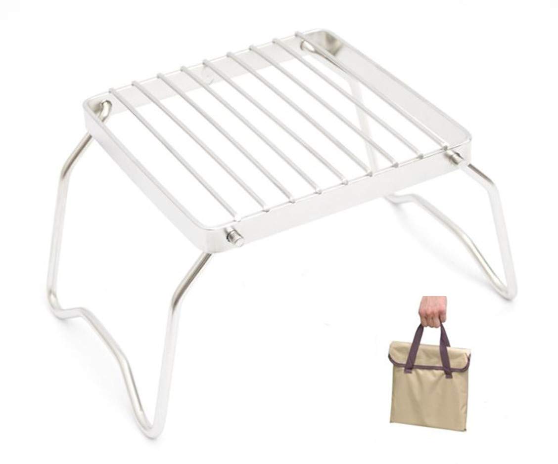 Ansimple クッカースタンド バーベキュー グリル スタンド 五徳 コンロ シングルバーナー ファイヤースタンド アウトドア 焚き火台 バーベキュー用品 キャンプ用品 折り畳み 軽量 安定 持ち運び コンパクト 16cm×16cm