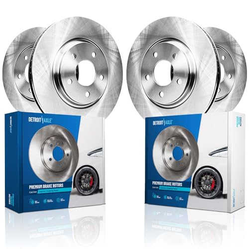 Image of Detroit Axle - Brake Rotors for 2007-2014 Ford Mustang, Disc Brake Rotors 2008 2009 2010 2011 2012 2013 Replacement : 13.98 inch inch Front and 11.81 inch inch Rear Rotors