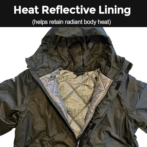 Mambe Waterproof Cascade Jacket, Full length insulated heat reflective jacket for extreme cold weather, Size Large, Navy4