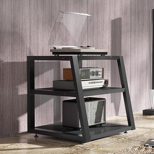 Console multimédia stable avec étagères stéréo pour optimiser votre espace audio