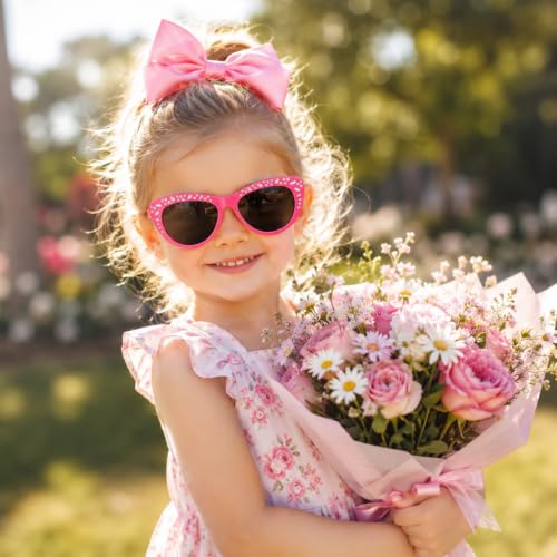 Image of 3 Pairs Kids Sunglasses Girls,UV Protection Sunglasses Toddler Eyewear for Party Favors Beach Glasses Age 3-12