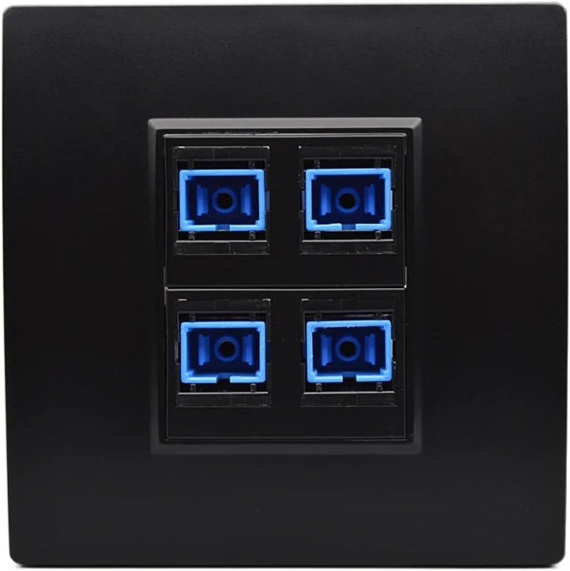 Black 4-port SC-SC UPC wall plate female SC fiber optic connector socket 86x86mm