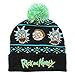 Bioworld Adult Swim Rick and Morty Magic Jacquard Pom Beanie Hat Black