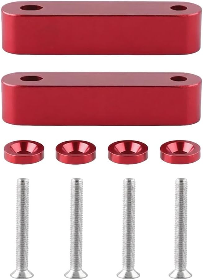 JDM Billet Aluminum Hood Spacer Riser Kit Anodized Blue 20mm (3/4") Heat Vent for Honda Civic CRX Integra Accord S2000 Engine Swap Decor (Silver)