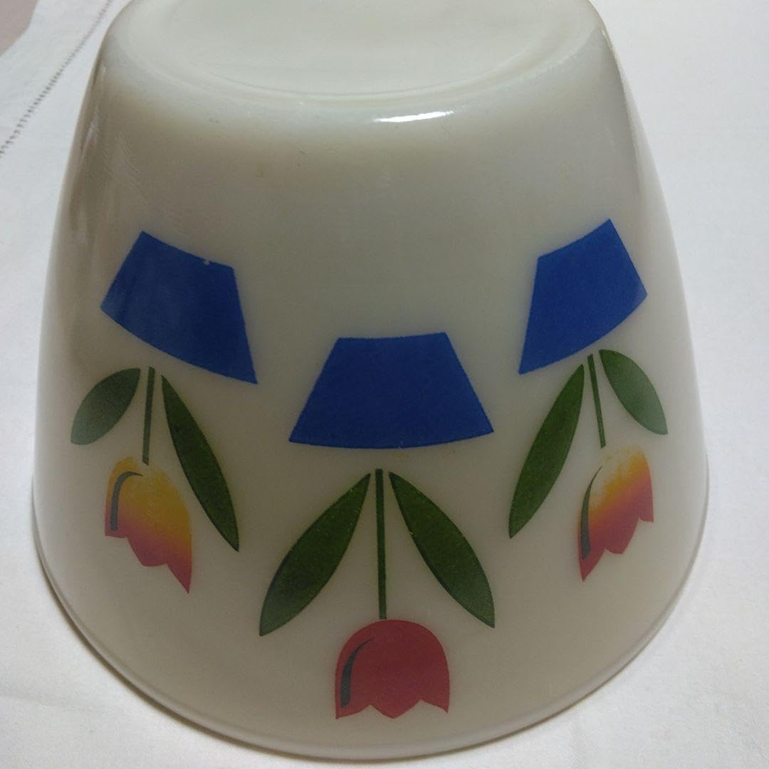 ヴィンテージFire King チューリップ柄 ボウル LL アイボリー·美品 ヴィンテージFire King チューリップ柄 ボウル LL アイボリー· Fire