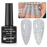 SUPWEE 10ml Reflective Glitter Gel Nail Polish Saprkling Coloful Diamond Nail Gel Shiny Gel Polish S