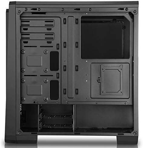 CiT Dark Soul Black Midi Case with 1 x12 cm Blue 4 LED Rear Fan and Side Window Panel - Black