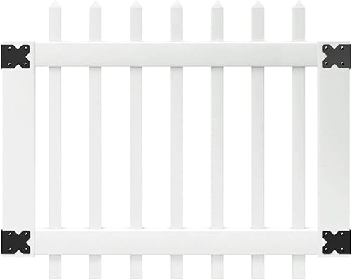 Outdoor Essentials Chelsea 3 pies x 42 pulgadas. Puerta de estacas espaciada de vinilo blanco