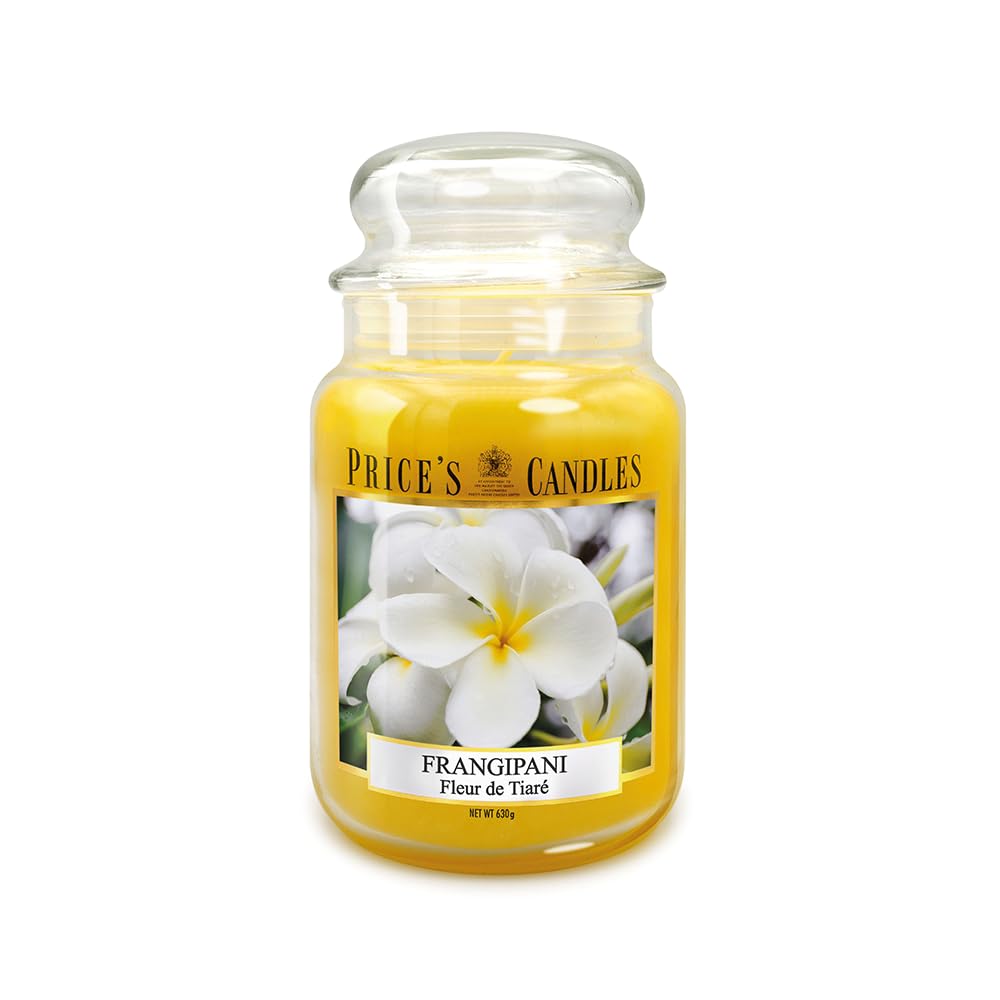 Price's Candles - Candela in Giara Grande Frangipani - Durata Fino a 150 ore di Combustione