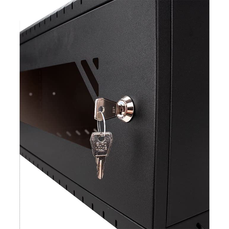 Armario Rack 19" 4U 450mm Puerta Cristal Negro RC19-4U-450GB
