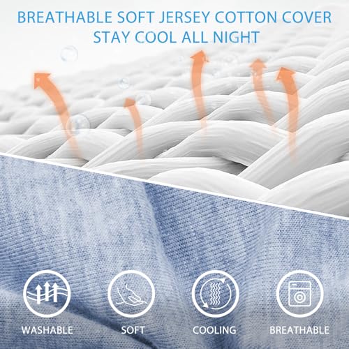 Image of Chilling Home Pregnancy Pillow, U Shaped Pregnancy Pillows for Sleeping Full Body Pillow Maternity Pillow for Pregnant Women 58 inch, Pregnant Women Must Have with Removable Cover, Blue-Jersey
