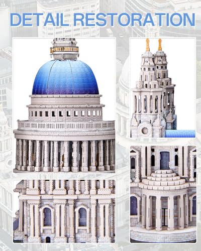 Piececool 3D Metal Puzzles for Adults, St. Paul's Cathedral Metal Model Kit, London Cathedral Architecture Building Kits, DIY Hobbies Crafts for Adult Family Time,Home Decor Best Gifts - Image 4