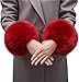 Ssowun Manchette Fourrure Femme 1 Pair, Manchettes de Poignet Chauffe en Fausse Fourrure Chaud Manchette de Bras Gants pour Hiver