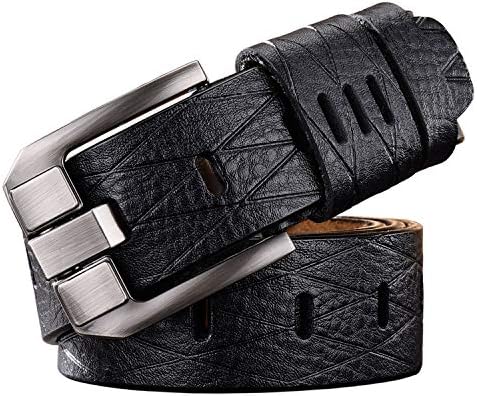 INOGIH Men's Classic Leather Jean Belt Heavy Duty Buckle Belt Casual for Jeans