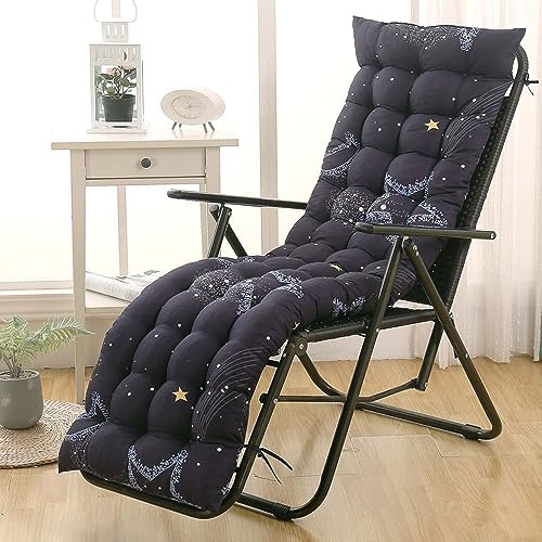 Cojín extragrueso para silla de exterior, antideslizante, para muebles de jardín, impermeable, cojines de patio, 48 x 163 cm, para tumbonas relajantes, no incluye silla